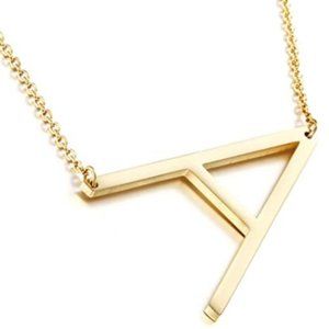 ⬇️ A B C D E Stainless Steel Gold Initial Necklace
